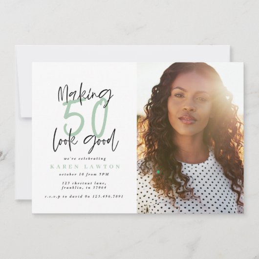 Faire paraître 50 une bonne invitation d'anniversa (Devant)