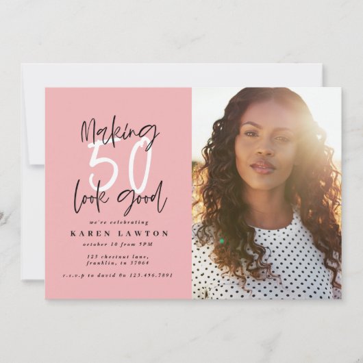 Faire paraître 50 une bonne invitation d'anniversa (Devant)