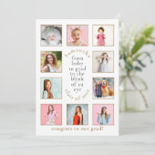 Faire-part 10 Photos Baby to Grad Nom Année Diplôme (Debout devant)