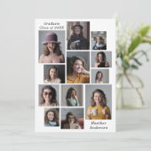 Faire-part 12 Collage de photos Nom et année du diplômé perso (Debout devant)
