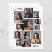 Faire-part 12 Collage Photo Ajouter N'Importe Quel Nom Et Ann (Devant / Derrière)