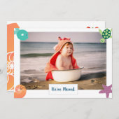 Faire-part 1 Photo mignonne moderne Nous avons déplacé Noël à (Devant / Derrière)