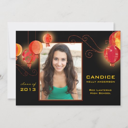 Faire-part 2013 asiatique de diplômé de photo de (Devant)