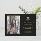 Faire-part 2024 Diplôme de l'école de soins infirmiers or pho (Debout devant)