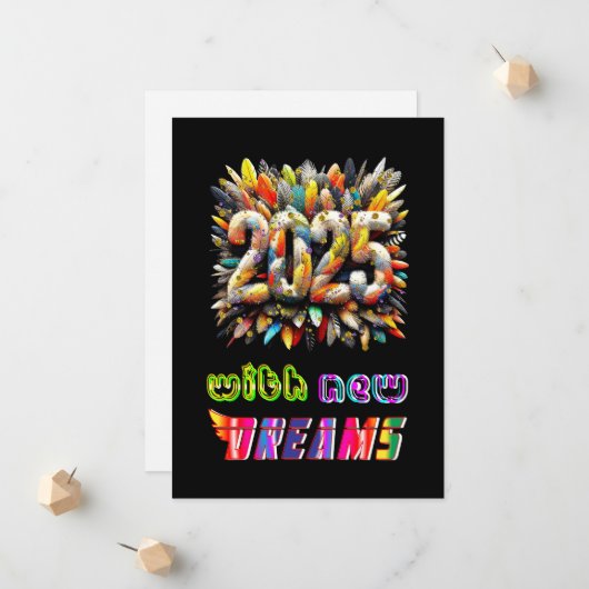 Faire-part 2025 Avec De Nouveaux Rêves (Devant/Arrière en situation)