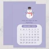 Faire-part 2025 Janvier Calendrier Motivationnel Mensuel Kawa (Devant / Derrière)