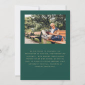 Faire-part 2025 Photo Arch Classic Green Gold Graduation (Dos)