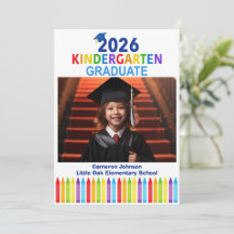 2026 Kindergarten Custom Kids Photo Graduation