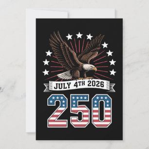 Faire-part 250e anniversaire patriotique 4 juillet 1776 2026