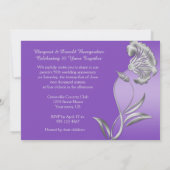 Faire-part 25e anniversaire violet et argent éléga (Dos)