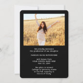 Faire-part 2 Année de classe photo Noir & Blanc Script Gradua (Dos)