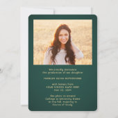 Faire-part 2 Classe photo Année Green & Gold Script Graduatio (Dos)