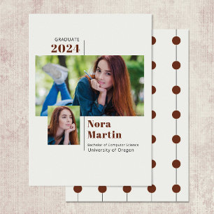 Faire-part 2 Diplôme du Collège photo Auburn Cream