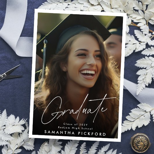 Faire-part 2 faces Photo Lycée 2024 Graduation