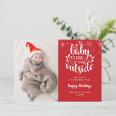 Faire-part 2 Photo Bébé Son Froid À L'Extérieur De Vacances N (Debout devant)