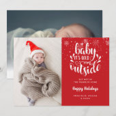 Faire-part 2 Photo Bébé Son Froid À L'Extérieur De Vacances N (Devant / Derrière)