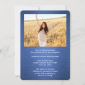 Faire-part 2 Photo Bleu Brosse et Blanc Écriture Gradué (Dos)