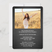 Faire-part 2 Photo Brossé noir et blanc Diplôme de Script (Dos)