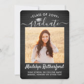 Faire-part 2 Photo Brossé noir et blanc Diplôme de Script (Devant)