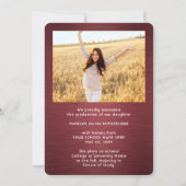 Faire-part 2 Photo Brossé Rouge et blanc Diplôme de Script (Dos)