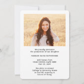 Faire-part 2 Photo Class Year Simple Black & White Graduation (Dos)