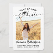 Faire-part 2 Photo Class Year Simple Black & White Graduation (Devant)