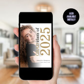 Faire-part 2 photo moderne Gold Black Texte 2023 Graduation A