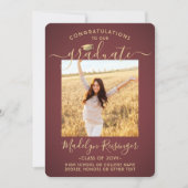 Faire-part 2 Photo Parents Félicitations Bourgogne Diplôme d' (Devant)