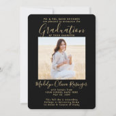 Faire-part 2 Photo Parents Félicitations Diplôme Noir et Or (Dos)