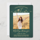 Faire-part 2 Photo Parents Félicitations Diplôme Vert et Or (Devant)