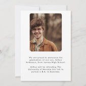 Faire-part 2 Photo personnalisée Simple Élégant Graduation (Dos)