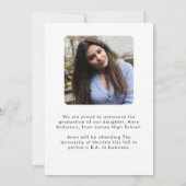 Faire-part 2 Photo personnalisée Simple Modernité Graduation (Dos)