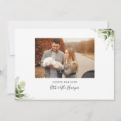Faire-part 2 Photos de verdure florale remerciement naissance (Dos)