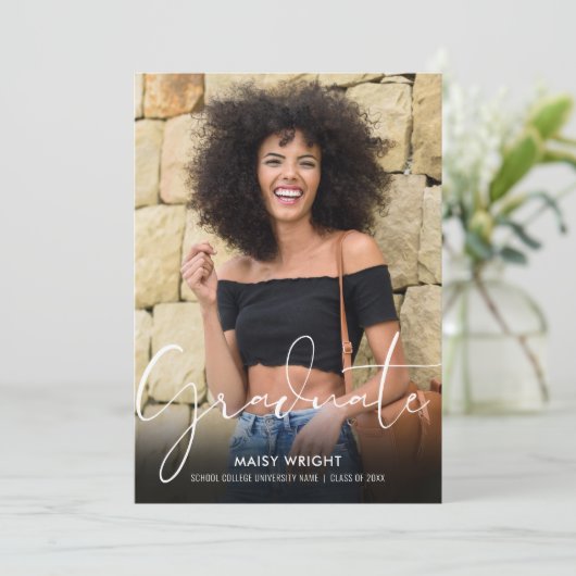 Faire-part 2 Script photo Graduate Graduate (Debout devant)