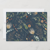 Faire-part 2e année photo aquarelle botanique bleu marine (Dos)