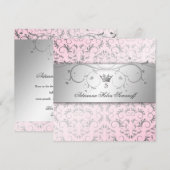Faire-part 311-Argent Divin Rose doux (Devant / Derrière)
