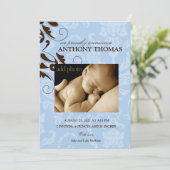 Faire-part 311-Damask Baby Boy (Debout devant)