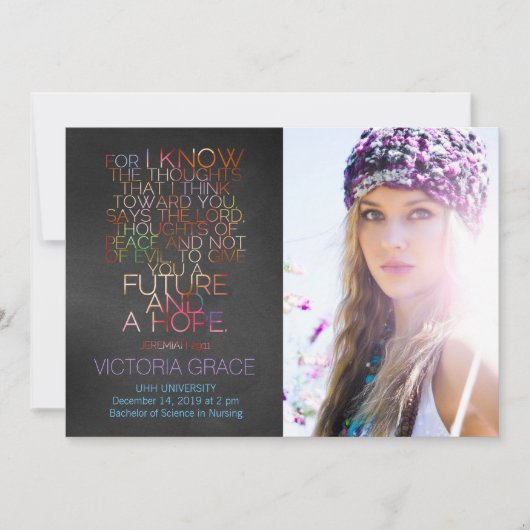 Faire-part 311 Jeremiah 29:11 Annonce de diplôme (Devant)