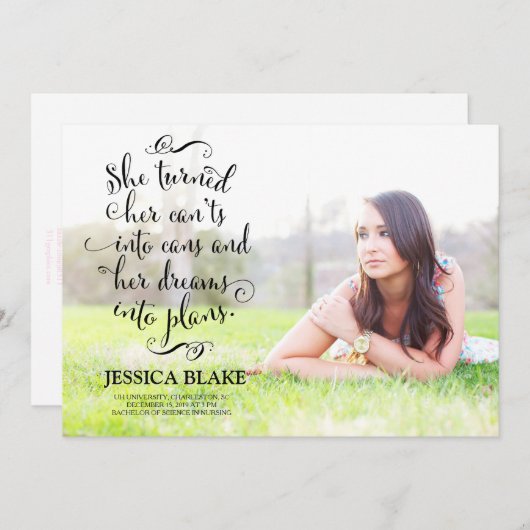 Faire-part 311 transformée ses Can'ts en boîtes Dreams Gradua (Devant / Derrière)