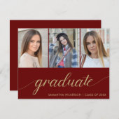 Faire-part 3 Collage de photos Ajouter votre nom et année d'é (Devant / Derrière)