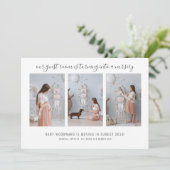 Faire-part 3 photo Collage rose Grossesse (Debout devant)
