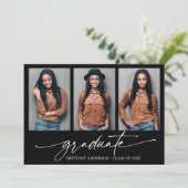 Faire-part 3 Photo Moderne Calligraphie Encre Script Graduati (Debout devant)