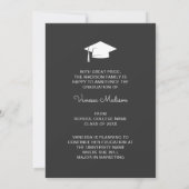 Faire-part 3 photo Script moderne Platine Gris Graduation (Dos)