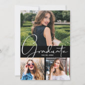 Faire-part 3Photo Vertical noir Graduation (Devant)