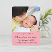 Faire-part 3x5 Frère annonçant le rose de naissance de soeur (Debout devant)