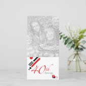 Faire-part 40e anniversaire (mod oiseaux) (Debout devant)