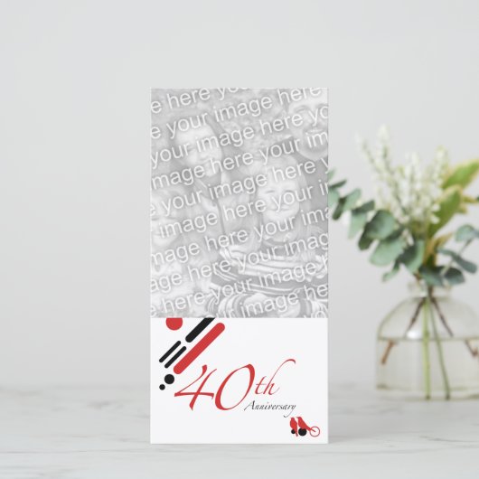 Faire-part 40e anniversaire (mod oiseaux) (Debout devant)