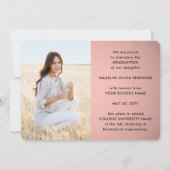 Faire-part 4 Collage de graduation photo Pink Ombre et Noir (Dos)