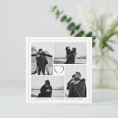 Faire-part 4 Collage Photo Anniversaire de Mariage Nom & Date (Debout devant)