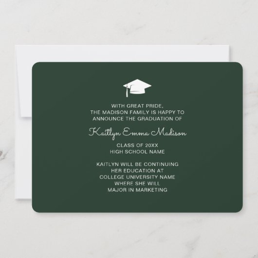 Faire-part 4 Collage photo Script moderne Vert Grad (Dos)